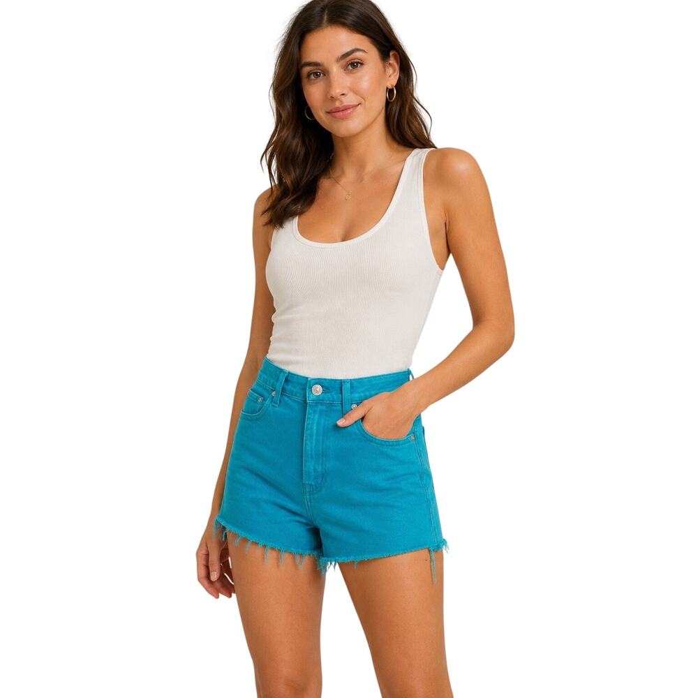 Hudson Teal Gemma Shorts Size 25